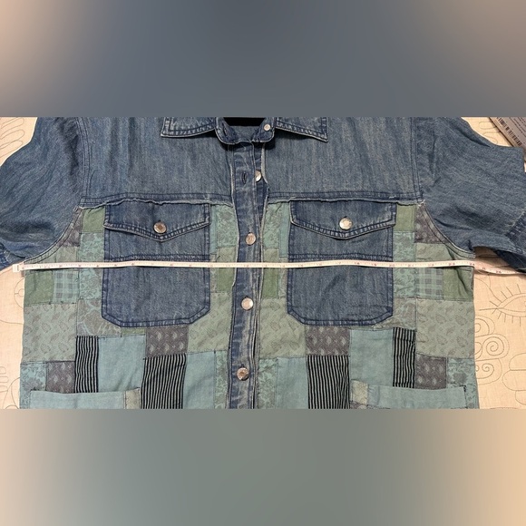 NWT We The Free Heritage Quilted Shirt Jacket S Hay Tint Wash Blue Light Shacket - Picture 8 of 9